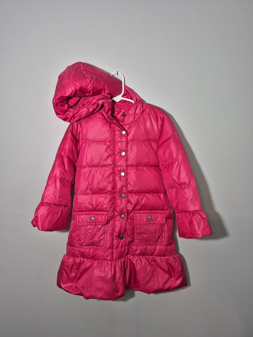 Baby Gap Toddler Girls Pink Down Puffer Coat Hooded Winter Jacket Size 5T